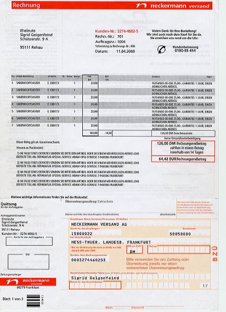 Neckermann Bill 6